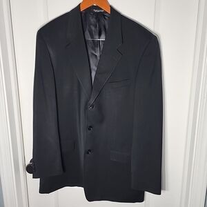 Jean-Paul Germain 100% Wool Blazer Mens 44 Tall Black Suit Jacket Sport Coat